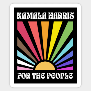 Kamala Harris for the People Progress Pride Flag 2024 Vintage Retro Rainbow LGBTQIA Sticker